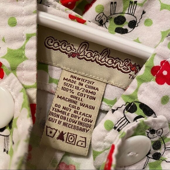 Coco bonbons Cow Moo Moo Shortalls - Picture 7 of 7